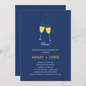 シャンパントースト婚約パーティ招待状 招待状 (正面/裏面)