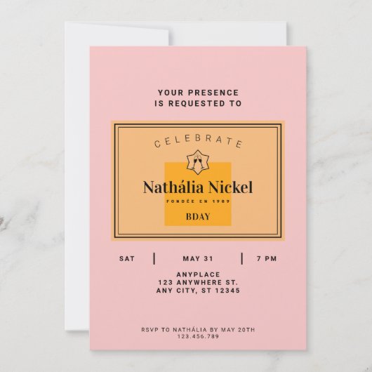 シャンパントースト招待状 招待状 (正面)