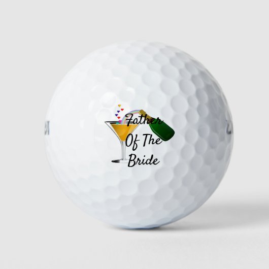 シャンパントースト結婚ーの花嫁の父親 ゴルフボール (正面)