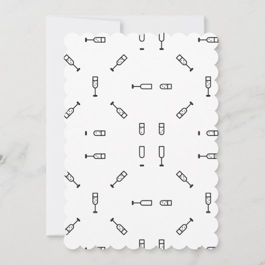 シャンパントースト結婚式をスケッチ日付を保存 招待状 (裏面)