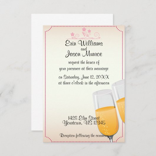 シャンパントースト結婚式招待状 招待状 (正面/裏面)