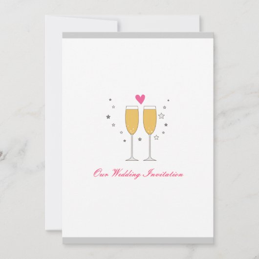 シャンパントースト結婚式招待状-白 招待状 (正面)