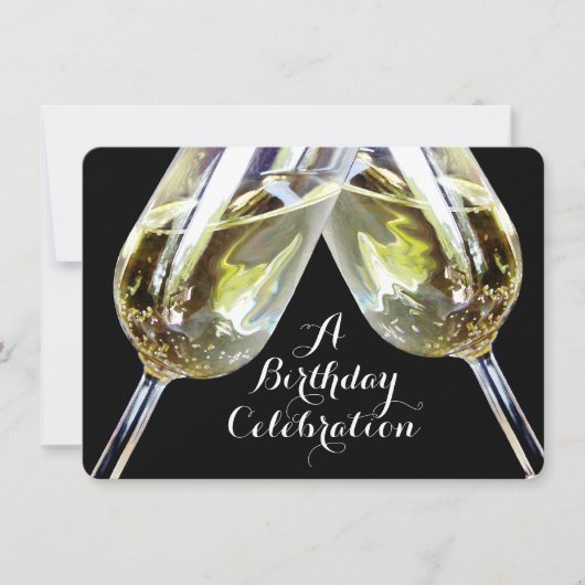 シャンパントースト50誕生日 招待状 (正面)