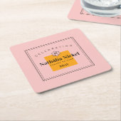 シャンパントースト スクエアペーパーコースター (アングル)