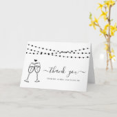 シャンパントースト&ストリングライトありがとう カード (黄色い花)