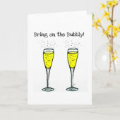 シャンパントースト「バブリーを持って行く」 カード (黄色い花)
