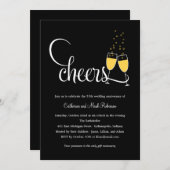 シャンパントースト 結婚記念日 招待状 (正面/裏面)