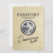 シャンパンドミニカ共和国パスポ結婚ート 招待状 (裏面)