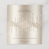 シャンパンドリッピンググリッターエレガントウェディング プレイスカード (外部開封)