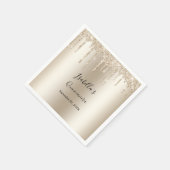 シャンパンドリッピンググリッターエレガントキンセアニェラ スタンダードカクテルナプキン (角)