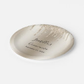 シャンパンドリッピンググリッターエレガントキンセアニェラ ペーパープレート (アングル)