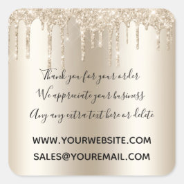 シャンパンドリッピンググリッターサンキュービジネス スクエアシール