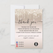 シャンパンドリッピンググリッタービジネス サンキューカード (正面)