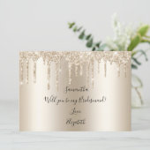 シャンパンドリップグリッターは私の花嫁になる 招待状 (スタンド正面)