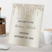 シャンパンドリップグリッター結婚ズへようこそ 台座サイン (インサイチュ)