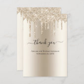 シャンパンドリップグリッター結婚ズ サンキューカード (正面/裏面)