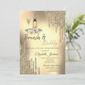 シャンパンドリップスブランチ&バブリーブライダルシャワー 招待状 (スタンド正面)