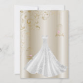 シャンパンドレスバードケモダンージ結婚ズ 招待状 (正面)