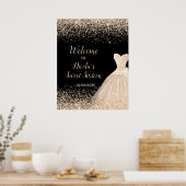 シャンパンドレスフェイクグリッタースウィート16へようこそ ポスター (キッチン)