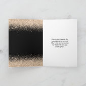 シャンパンドレスフェイクグリッタースウィート16誕生日 カード (内部)