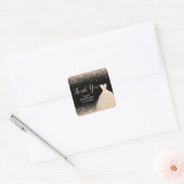 シャンパンドレスフェイクグリッタースウィート16誕生日 スクエアシール (封筒)