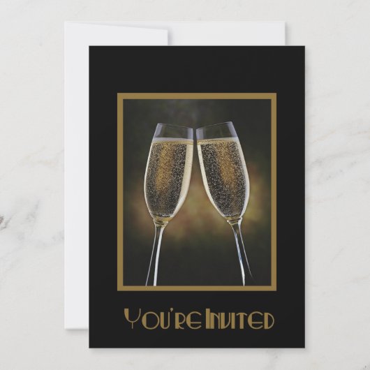 シャンパンニューイヤーズイブパーティの招待状 招待状 (裏面)