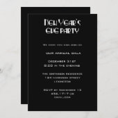 シャンパンニューイヤーズイブパーティの招待状 招待状 (正面/裏面)