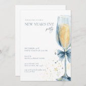 シャンパンニューイヤーズイブパーティの招待状 招待状 (正面/裏面)