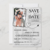 シャンパンニューヨークシティパスポート日付を保存 セーブザデート (裏面)