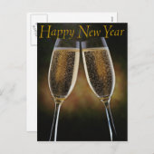 シャンパンハッピーニューイヤー葉書 シーズンポストカード (正面/裏面)