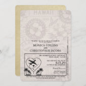 シャンパンハワイパスポート結婚式招待状 招待状 (正面/裏面)