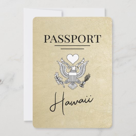 シャンパンハワイパスポート結婚式招待状 招待状 (裏面)