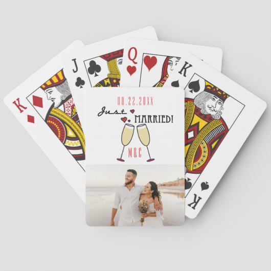 シャンパンハートフォトたった今結婚しました トランプ (裏面)