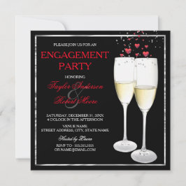 シャンパンハート婚約パーティフォト招待状 招待状