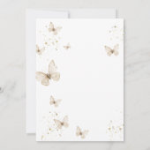 シャンパンバタフライガール誕生日バプティスクロス 招待状 (裏面)