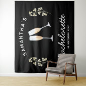 シャンパンバチェロレッテパーティーの背景ボホ・フラワーズ タペストリー (インサイチュ)