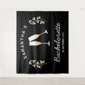 シャンパンバチェロレッテパーティーの背景ボホ・フラワーズ タペストリー (正面)