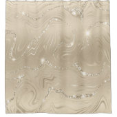 シャンパンバックグラウンドベージュグリッター シャワーカーテン (正面)