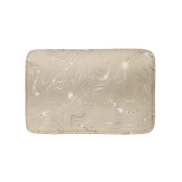 シャンパンバックグラウンドホワイトとベージュグリッター バスマット