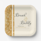 シャンパンバブルックスブランチバブリーブライダルシャワー ペーパープレート (正面)