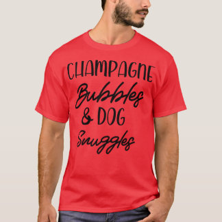 シャンパンバブルドッグスナグルズイ最高のグラフィック Tシャツ