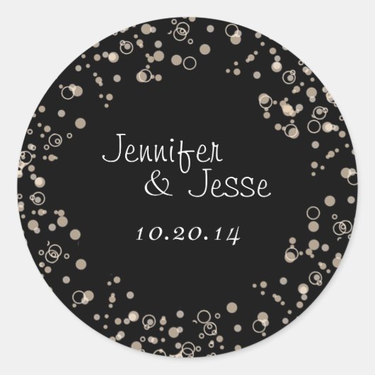 シャンパンバブル封筒シール ラウンドシール (正面)