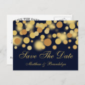 シャンパンバブル日付ポストカードを保存 案内ポストカード (正面/裏面)