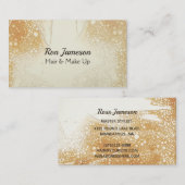 シャンパンバブル金ゴールドタンビジネスカード 名刺 (正面/裏面)