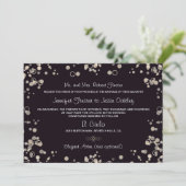 シャンパンバブル – ブラックとアイボリー招待状 招待状 (スタンド正面)