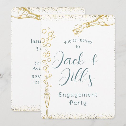 シャンパンバブル 招待状 (正面/裏面)