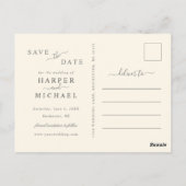 シャンパンバラウェディング日付はがき保存 ポストカード (裏面)