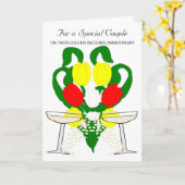 シャンパンバラパーソナライズされた50周年 カード (黄色い花)