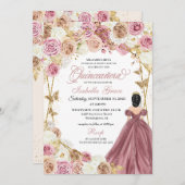 シャンパンバラ金ゴールドバタフライプリンセスキンセアニェラ 招待状 (正面/裏面)