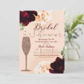 シャンパンバラ金ゴールドピーチフローラブライダルシャワー 招待状 (スタンド正面)